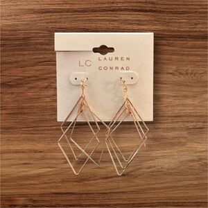 Lauren Conrad Geometrical Gold-tone Earrings NWT 1241